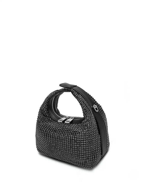 Sinbono Vienna Top Handle Crossbody Bag - Black Rhinestone