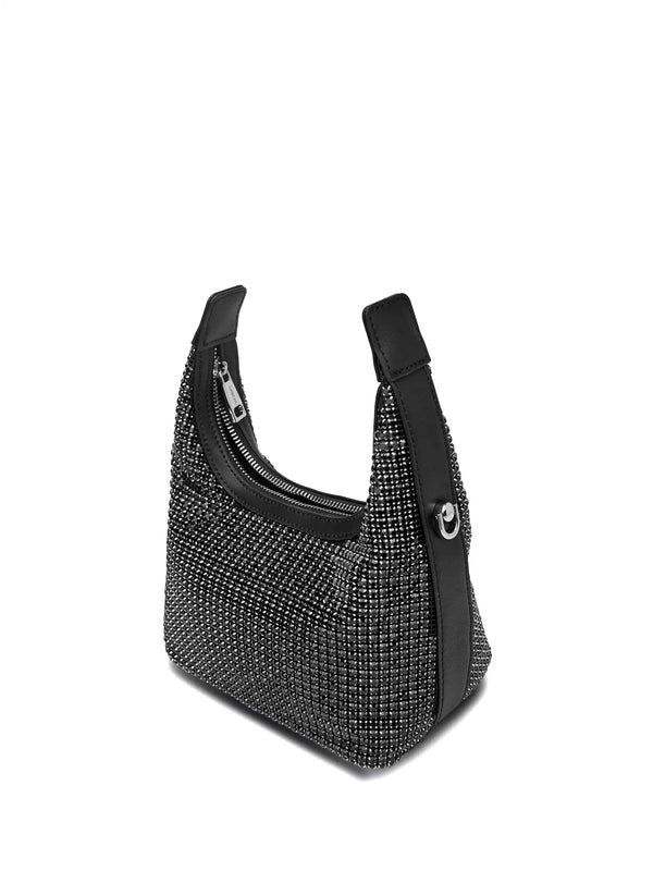 Sinbono Vienna Top Handle Crossbody Bag - Black Rhinestone
