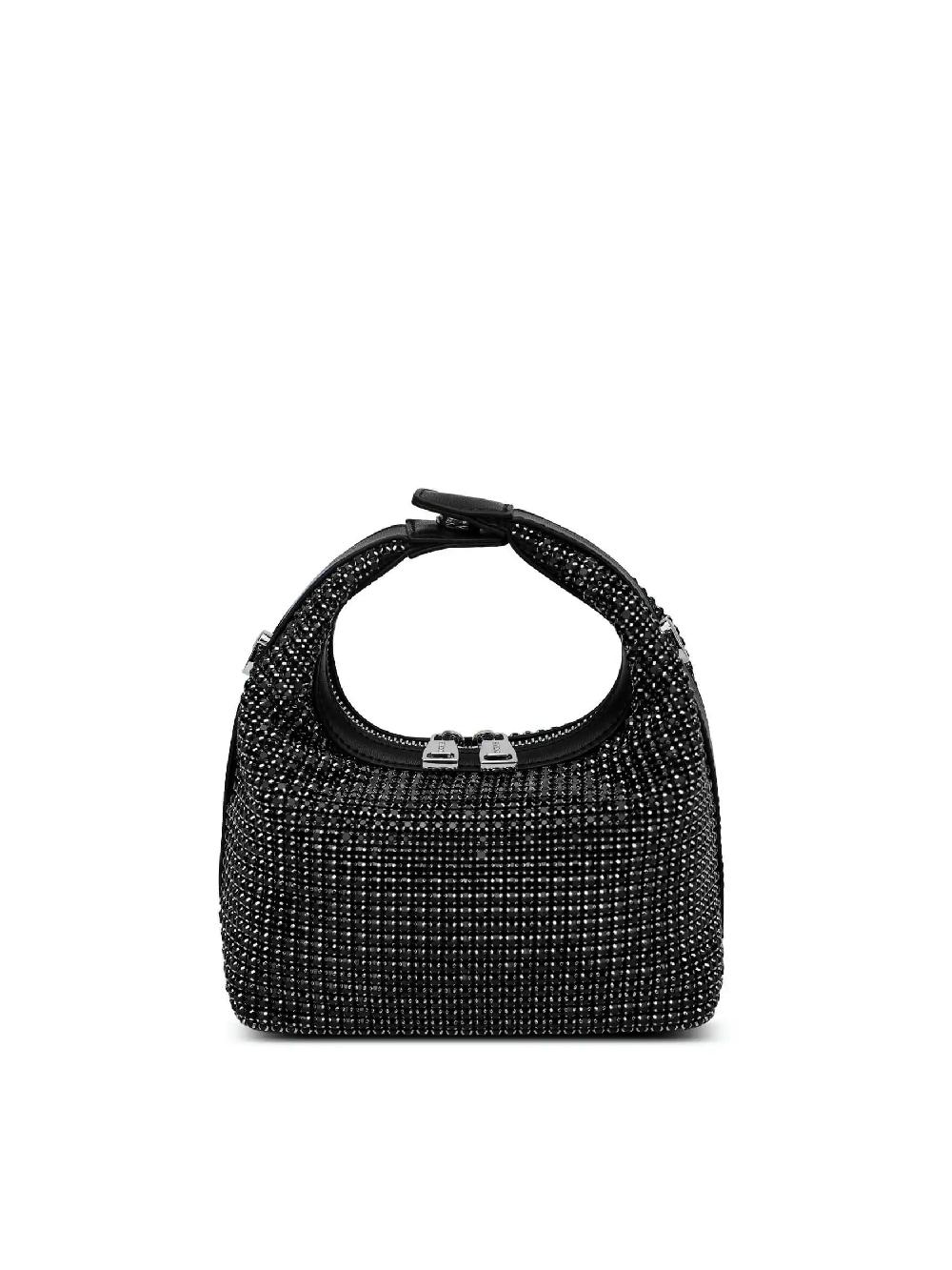 sinbono Vienna Top Handle Crossbody Bag - Black Rhinestone