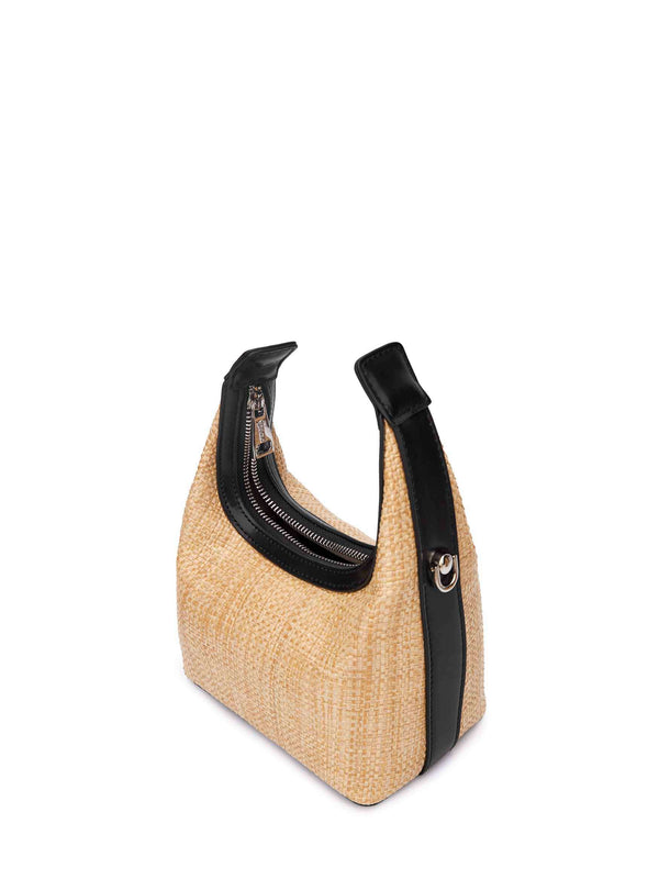 Sinbono Vienna Top Handle Crossbody Bag - Black&Straw