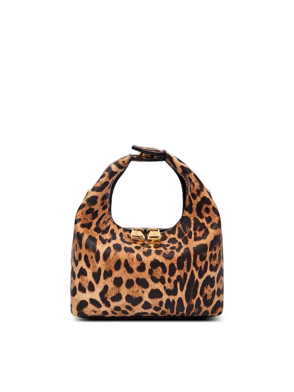 sinbono Vienna Top Handle Crossbody Bag - Brown leopard print