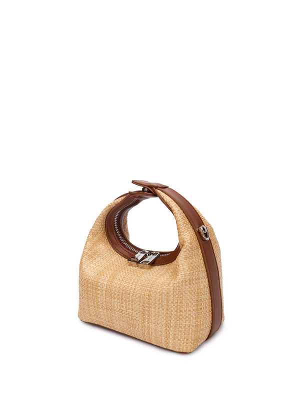 Sinbono Vienna Top Handle Crossbody Bag - Brown&Straw