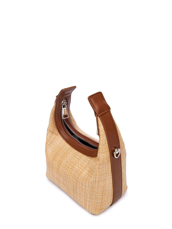 Sinbono Vienna Top Handle Crossbody Bag - Brown&Straw