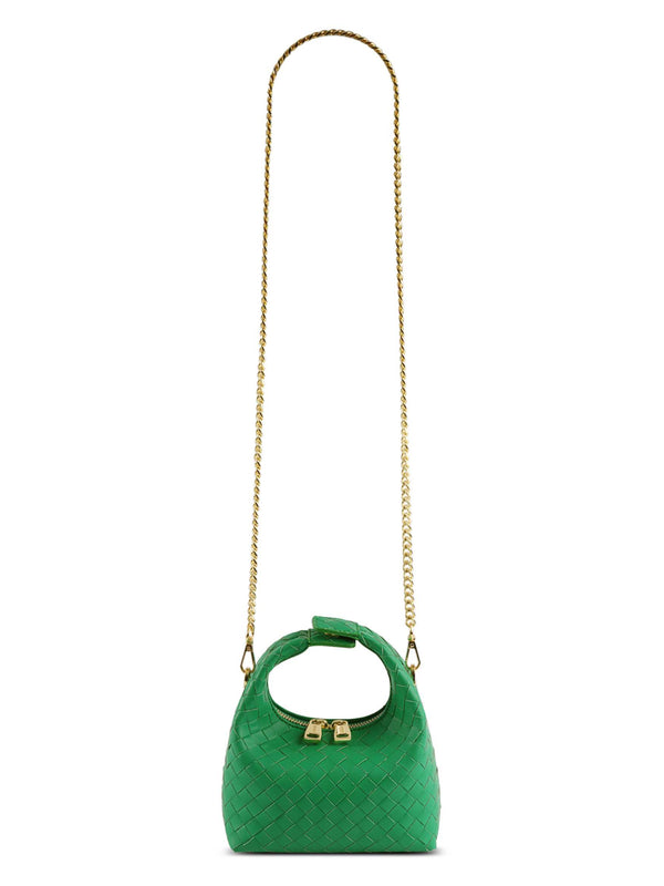 Sinbono Vienna Top Handle Crossbody Bag - Green Braided