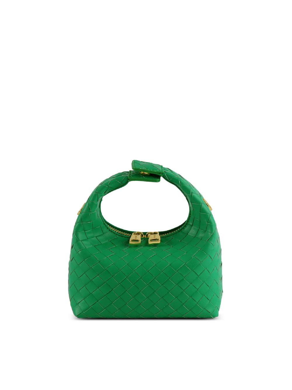 sinbono Vienna Top Handle Crossbody Bag - Green Braided