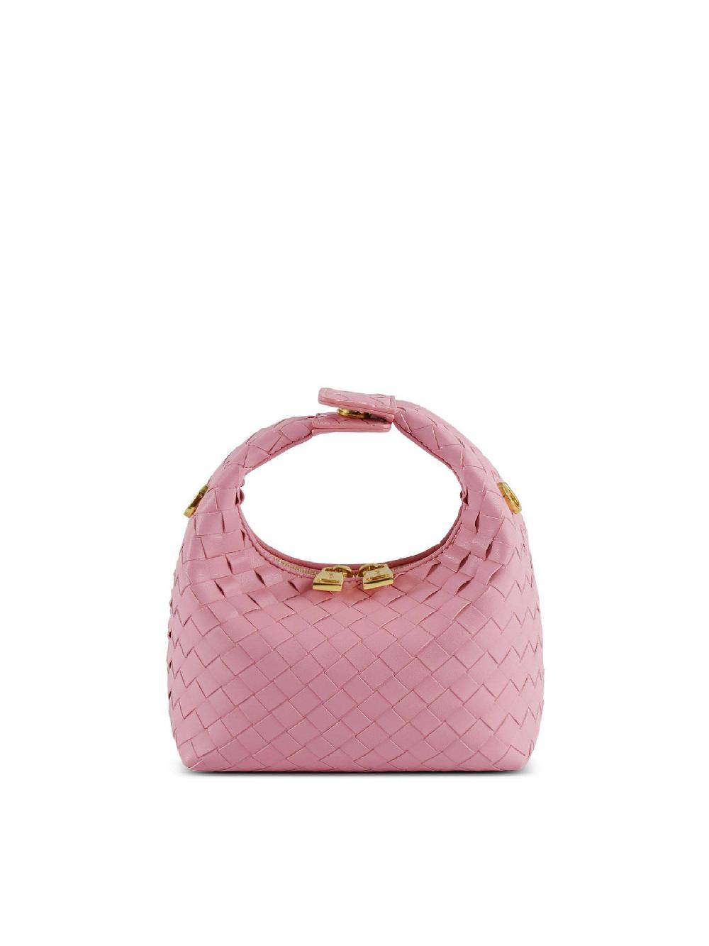 sinbono Vienna Top Handle Crossbody Bag - Pink Braided