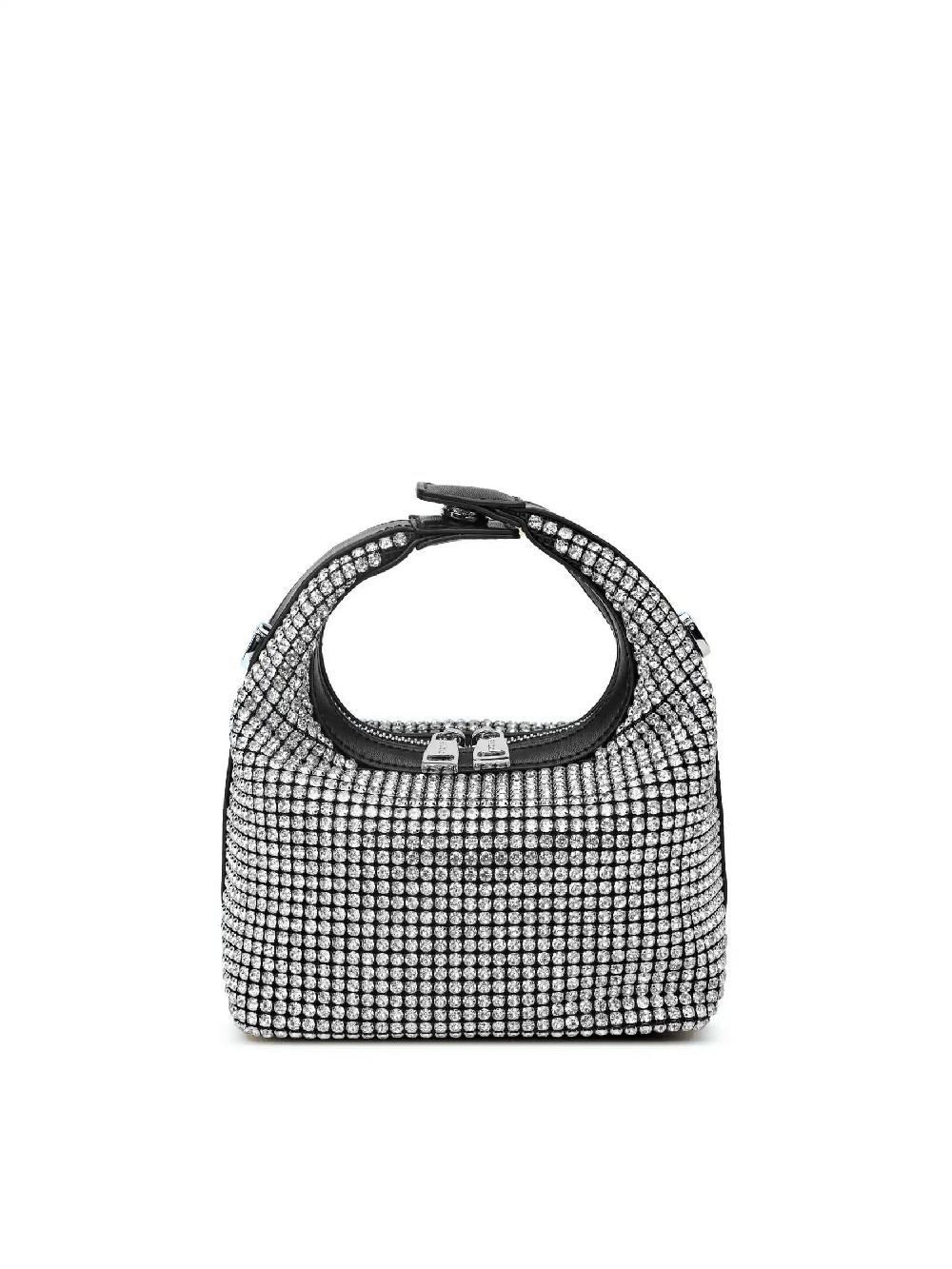 sinbono Vienna Top Handle Crossbody Bag - Silver Rhinestone