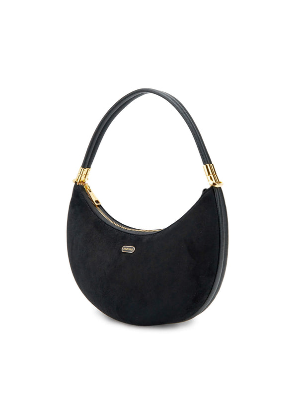 Sinbono Zoey Shoulder Crossbody Bag - Black Fake Suede