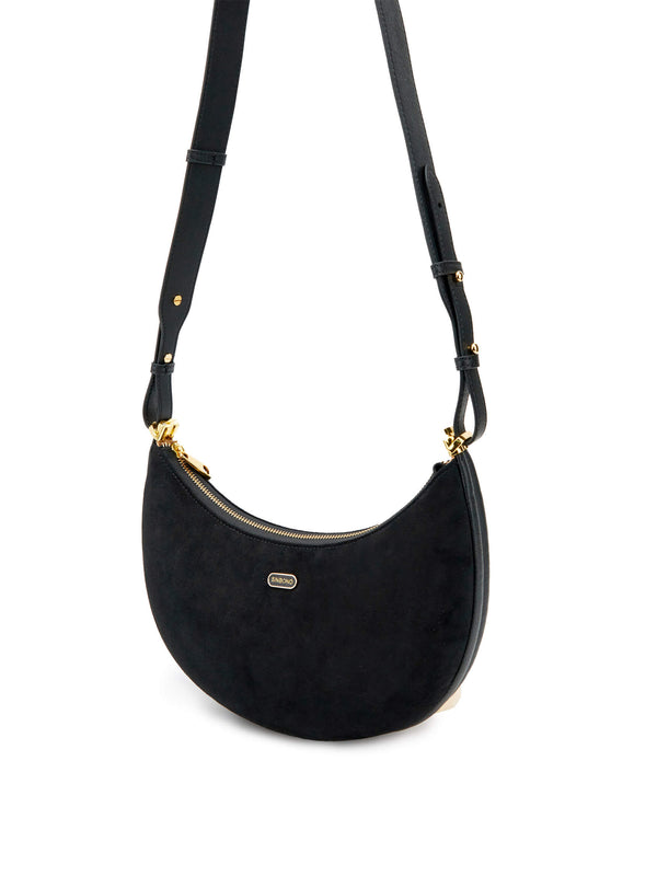 Sinbono Zoey Shoulder Crossbody Bag - Black Fake Suede