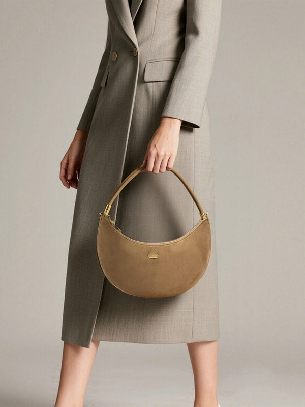 Sinbono Zoey Shoulder Crossbody Bag - Brown Fake Suede