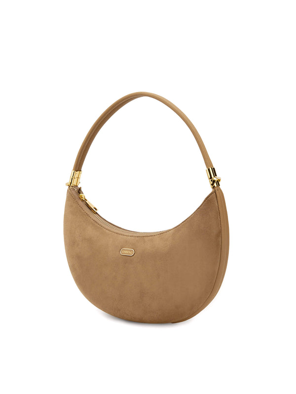 Sinbono Zoey Shoulder Crossbody Bag - Brown Fake Suede