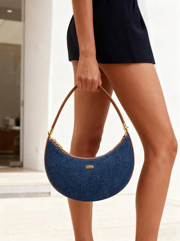 Sinbono Zoey Shoulder Crossbody Bag - Dark Blue&Brown