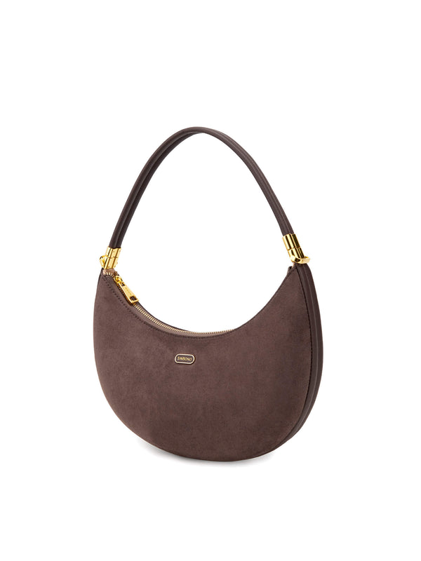 Sinbono Zoey Shoulder Crossbody Bag - Dark Brown Fake Suede