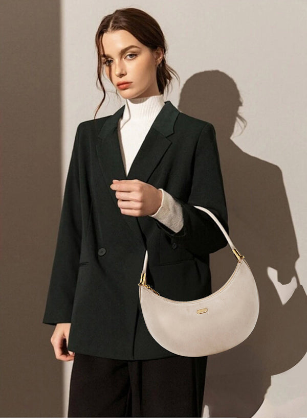 Sinbono Zoey Shoulder Crossbody Bag - Ivory Fake Suede