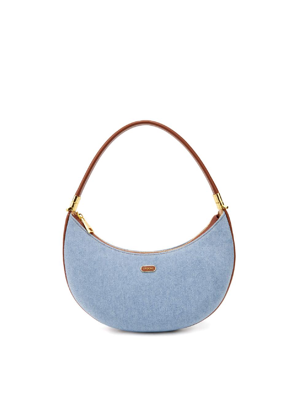 sinbono Zoey Shoulder Crossbody Bag - Light blue&Brown