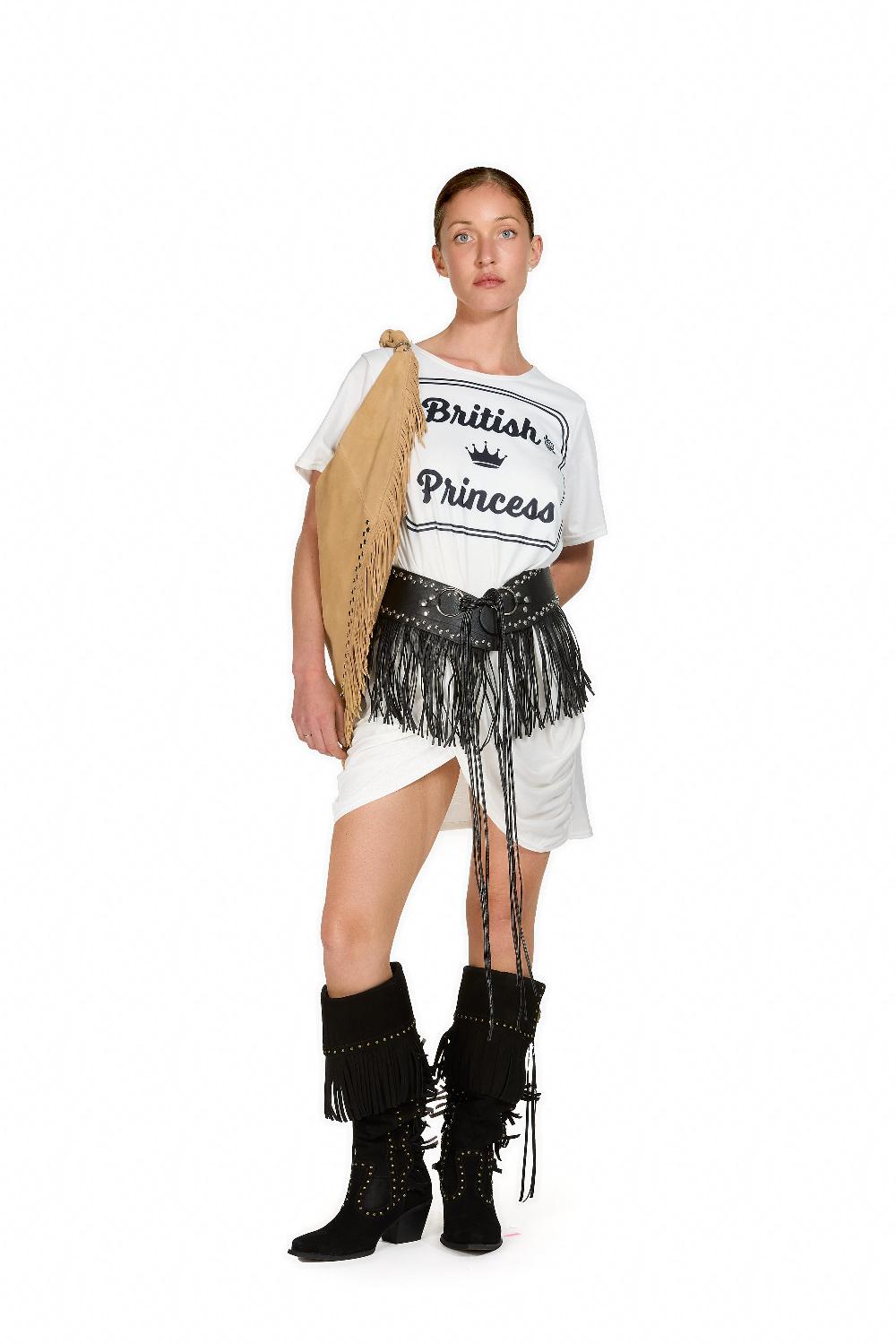 sinead gorey “British Princess” Graphic Draped T-shirt Dress