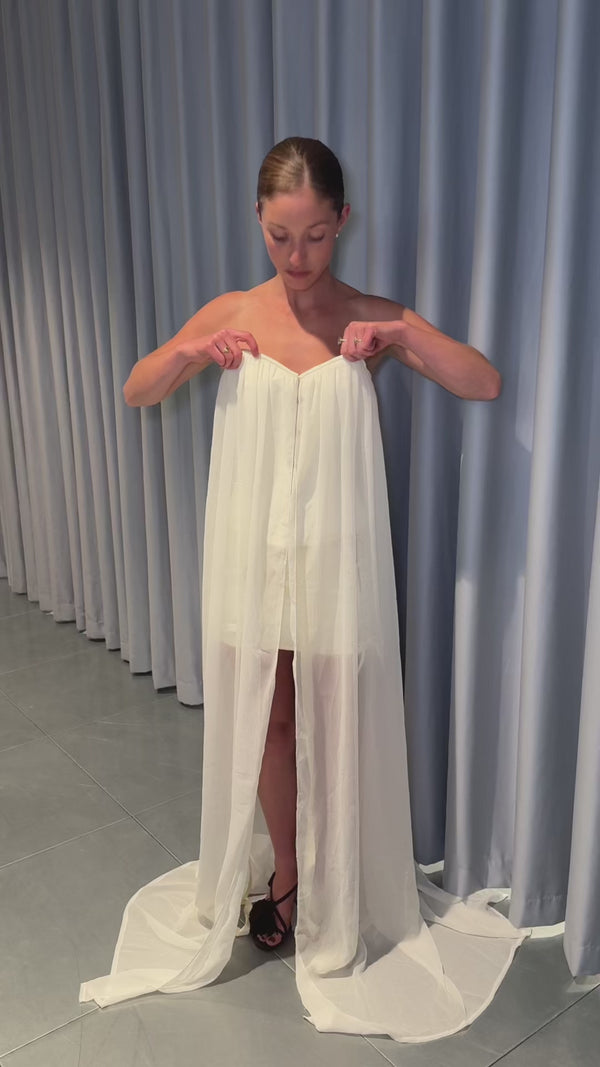 Sinead Gorey Chiffon Silk Waterfall Draped Corset Top