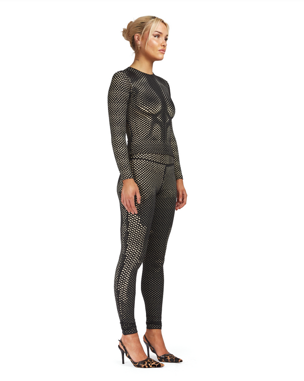Sinead Gorey Laser-Cut Body Enhancing Double Layer Leggings