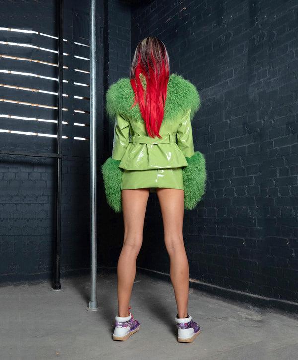 Sinead Gorey LEATHER MINI SKIRT WITH METAL BACK ZIP