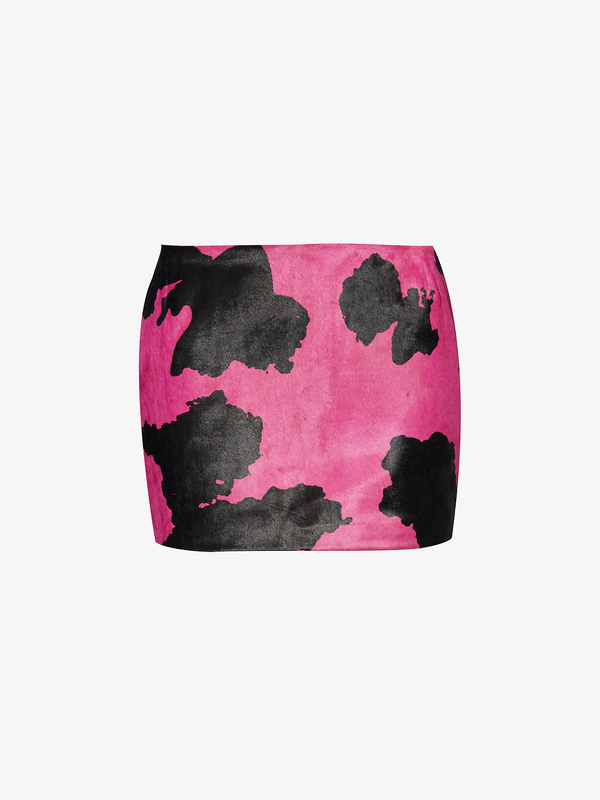 Sinead Gorey Printed Cow-hide Mini Skirt With Chunky Metal Zip