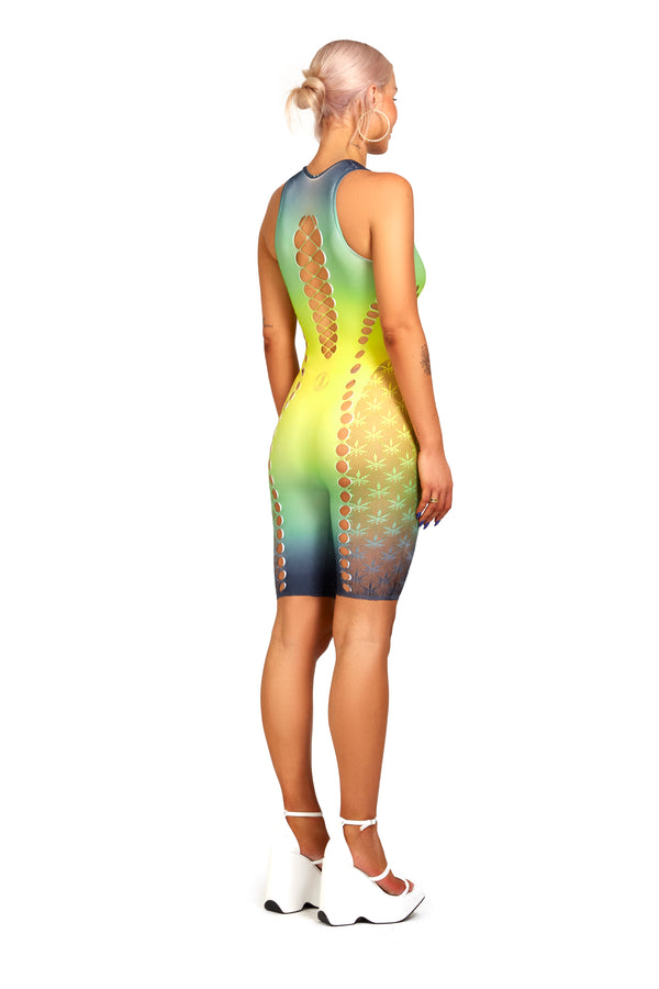 Sinead Gorey SG X SELFRIDGES- Seamless Printed Unitard With Body-Shaping Cut Outs