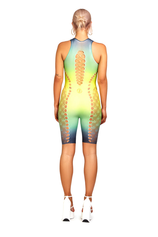 Sinead Gorey SG X SELFRIDGES- Seamless Printed Unitard With Body-Shaping Cut Outs