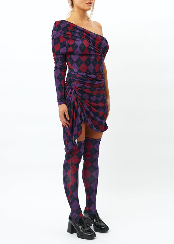 Sinead Gorey Argyle Draped Asymmetric Dress