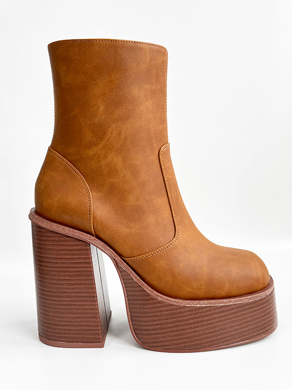 sinead gorey Brown Platform Bootie