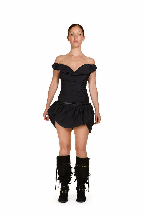 Sinead Gorey Bubble Boned Corset Drape Dress