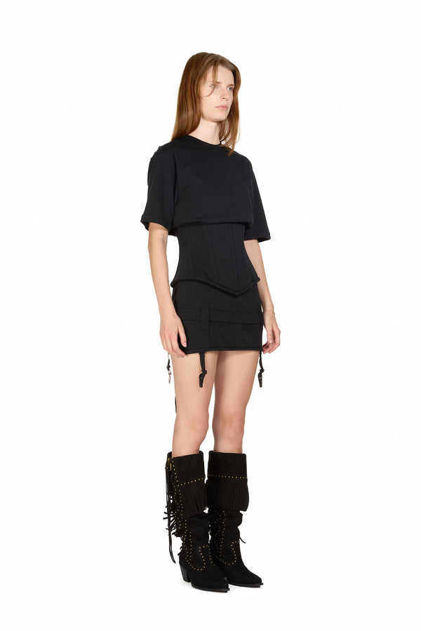 Sinead Gorey Corset Suspender Mini-Skirt