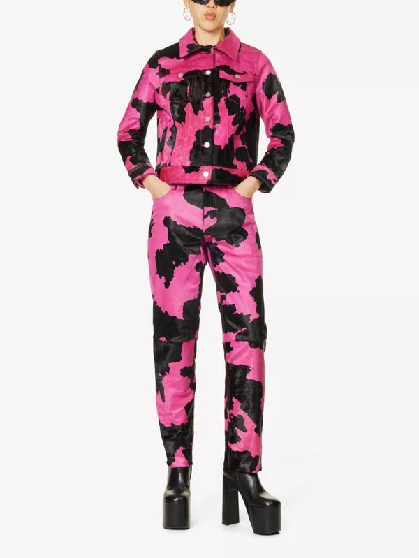 Sinead Gorey Cow-Hide Button Up Jacket