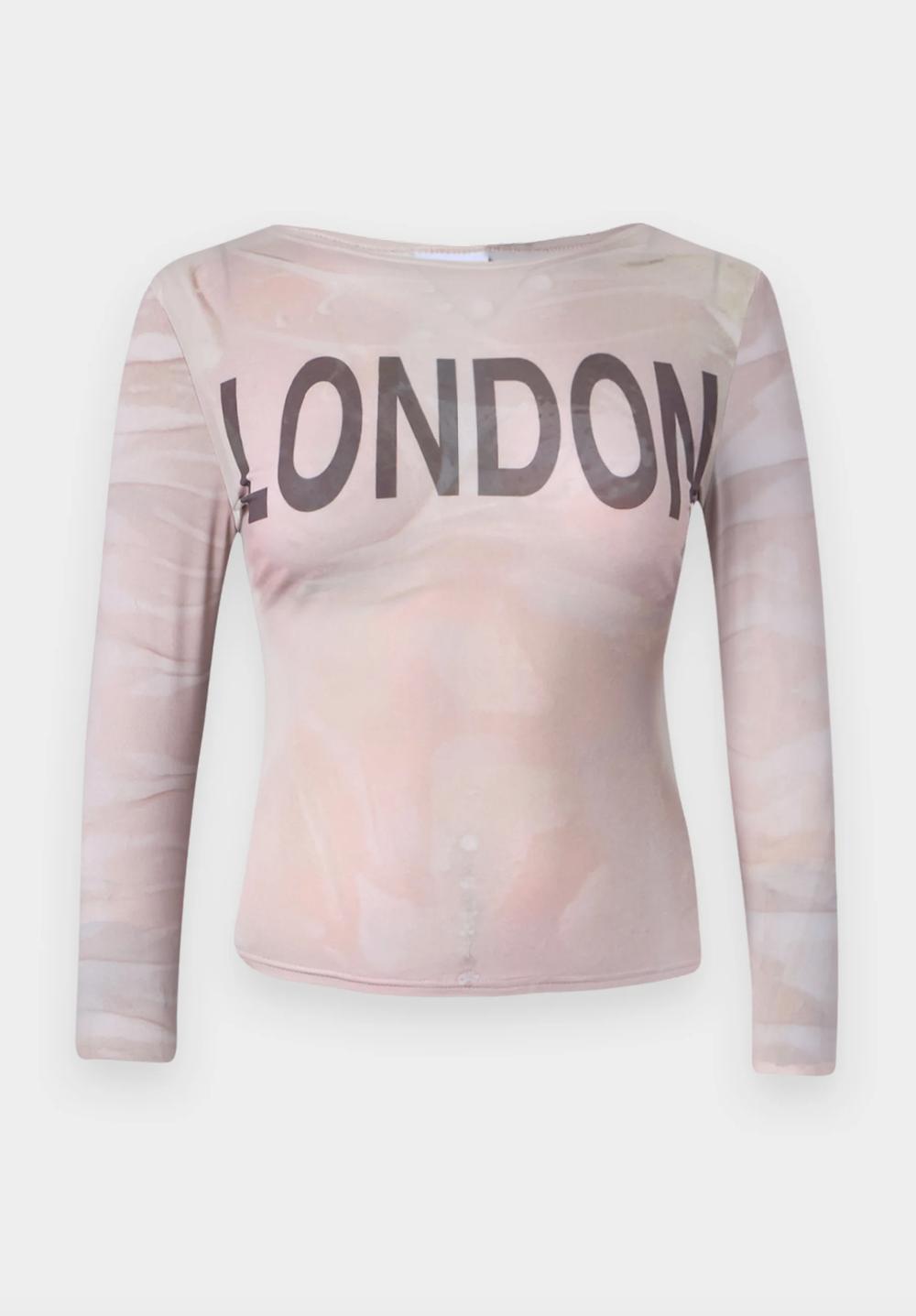 sinead gorey Digitally Printed Wet LONDON Top
