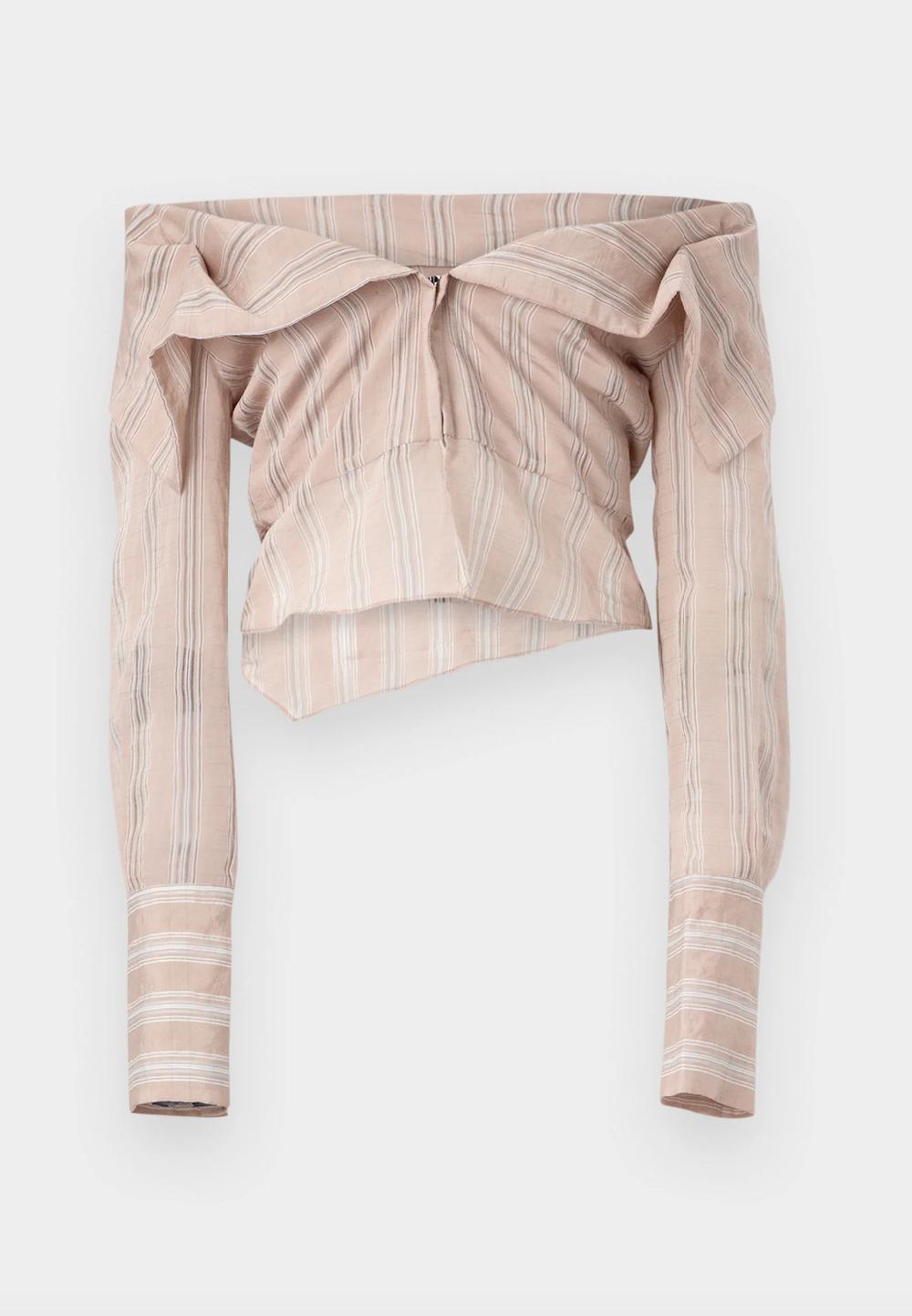 sinead gorey Draped Asymmetric Corset Shirt