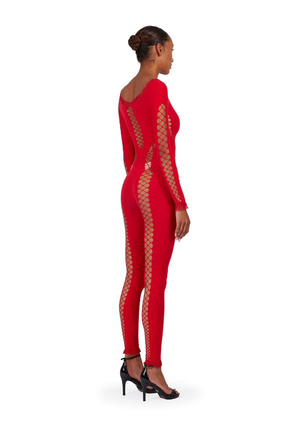 Sinead Gorey Fishnet Cut Out Jumpsuit