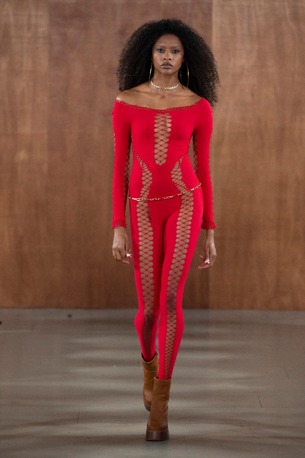 sinead gorey Fishnet Cut Out Jumpsuit