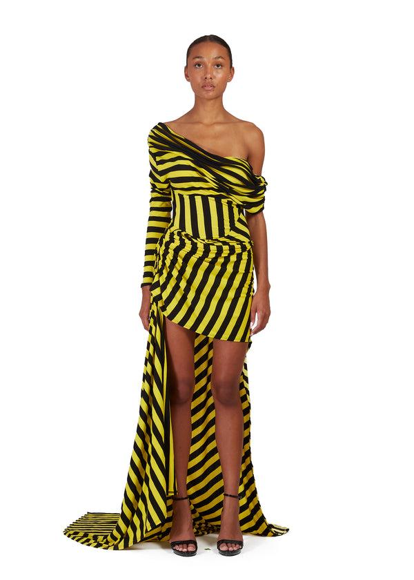 Sinead Gorey Hacienda Stripe Asymmetric Dress