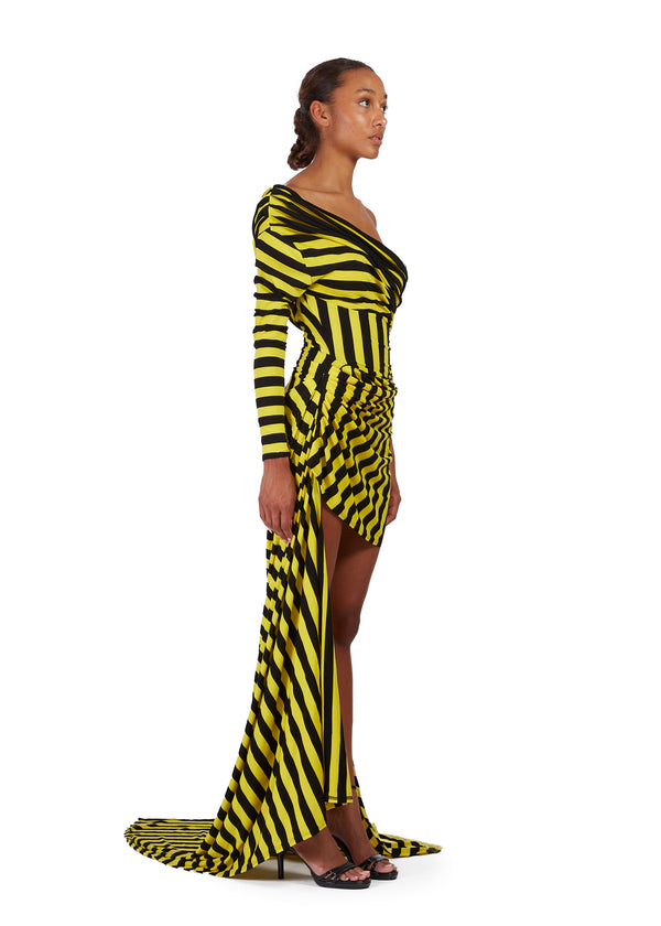 Sinead Gorey Hacienda Stripe Asymmetric Dress