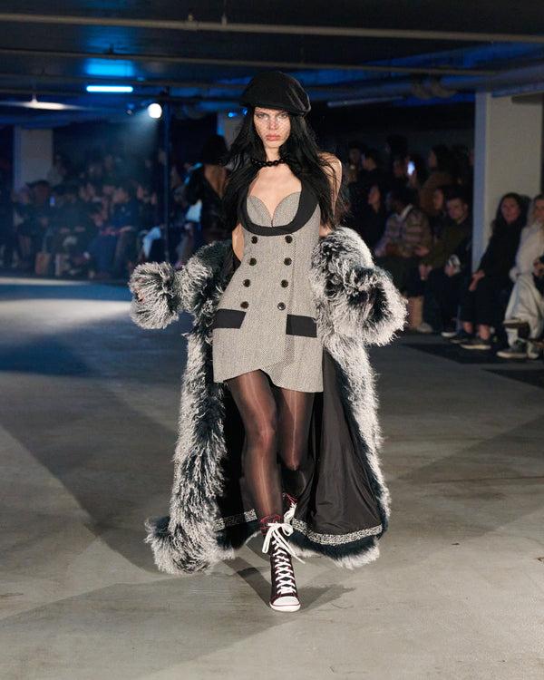 Sinead Gorey Mongolian Gradient Trim Wool Coat