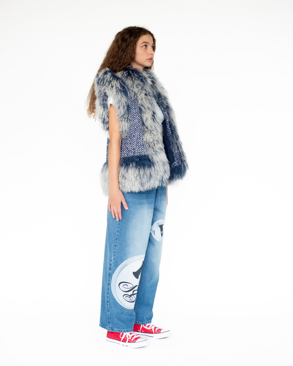 Sinead Gorey Mongolian Trim Wool Gilet