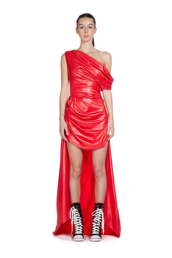 Sinead Gorey Red- Draped Hacienda Dress