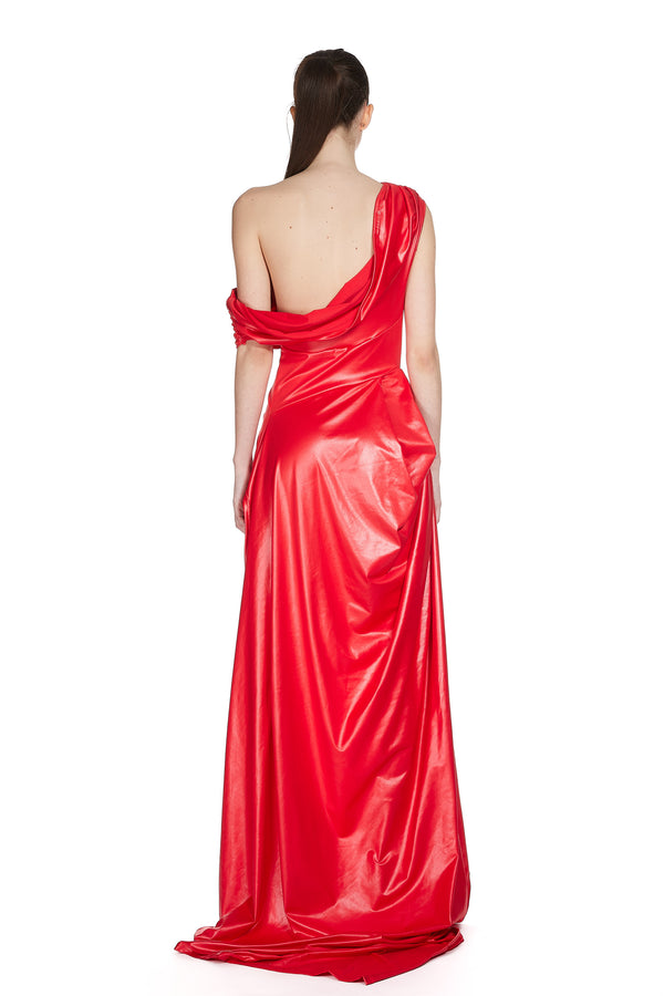Sinead Gorey Red- Draped Hacienda Dress
