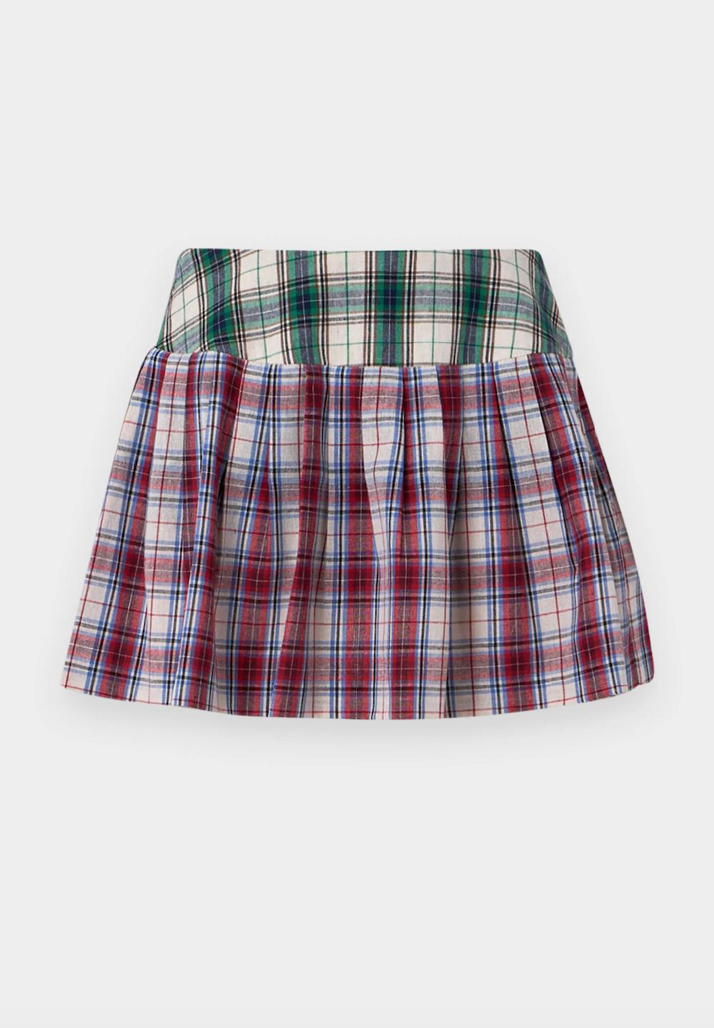 sinead gorey Striped Pleated Mini Skirt
