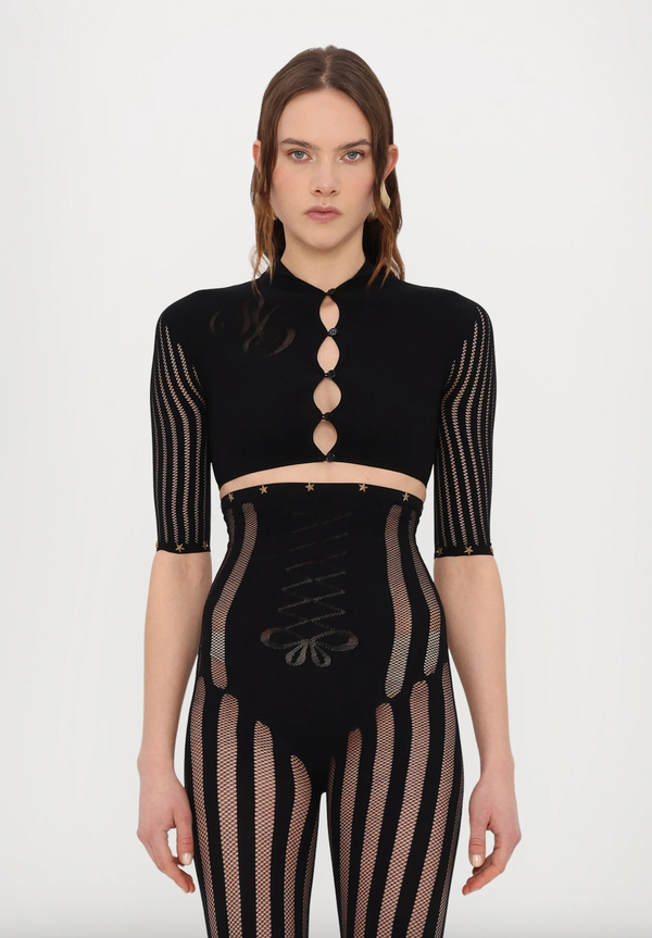 Sinead Gorey Striped Top With Star Studs