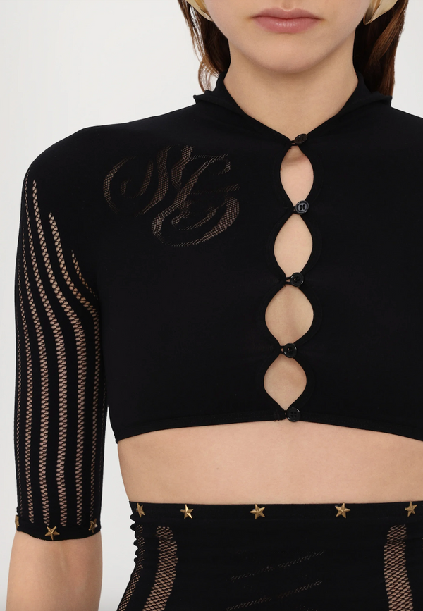 Sinead Gorey Striped Top With Star Studs
