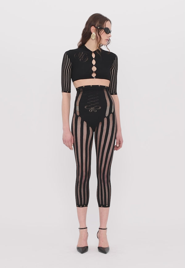Sinead Gorey Striped Top With Star Studs