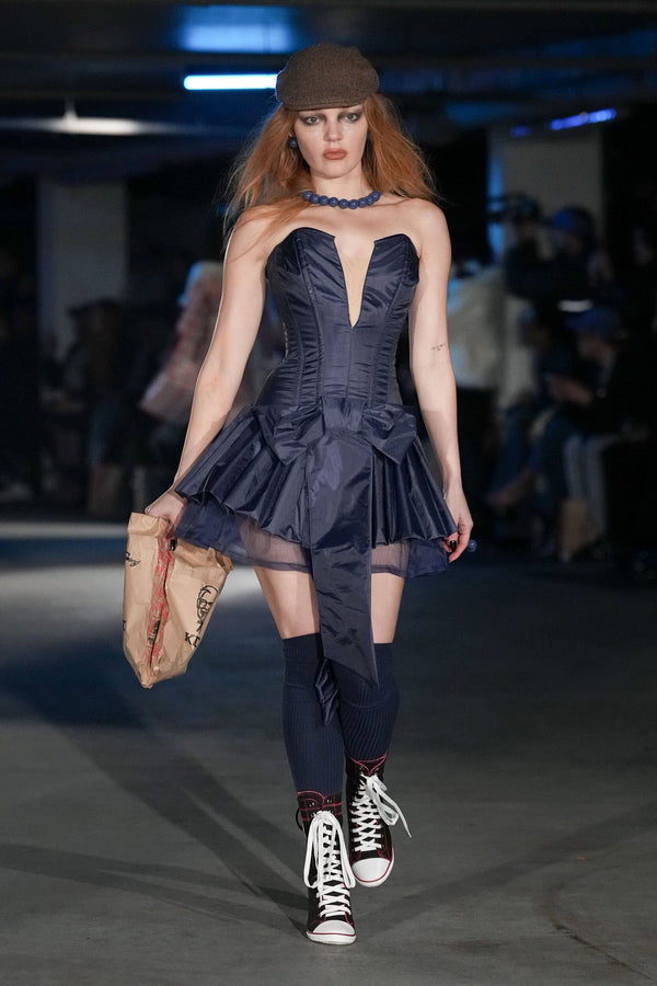 Sinead Gorey Taffeta Corset Bow Front Mini-Dress