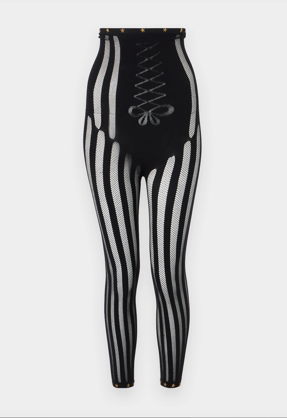 sinead gorey Striped Capri Leggings with Star Studs