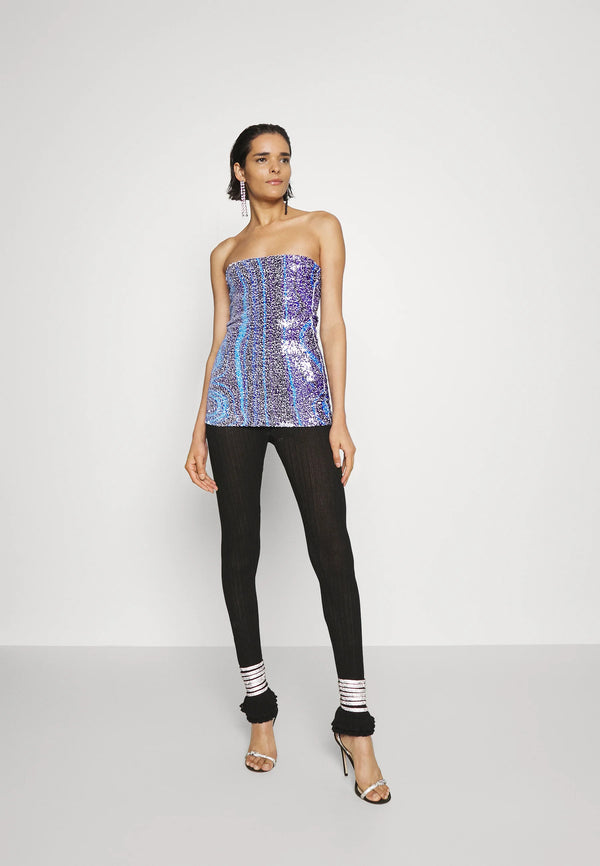 Sinead Gorey Swirl Printed Stretch Sequin Boob-Tube/ Mini-Dress