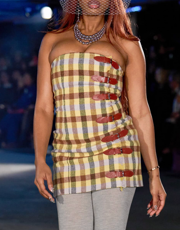 Sinead Gorey Tartan Blanket Mini-Dress With Kilt-Buckles