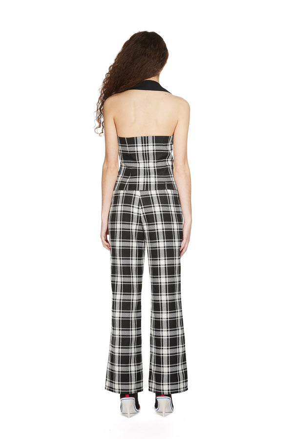 Sinead Gorey Tartan Wool Tailored Trousers With Matching Bustier Top
